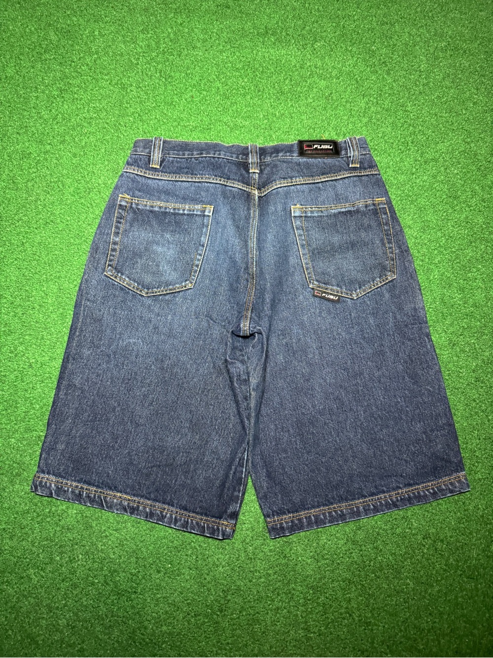 Fubu Baggy Denim Shorts 36 Jorts Hip Hop Grunge 15” Below Knee